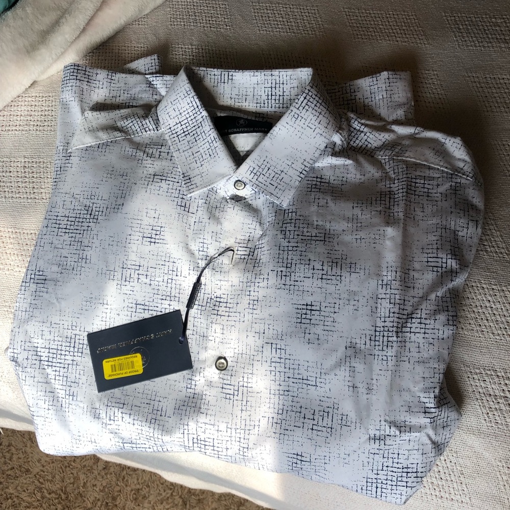 Hart Schaffer Marx Button up dress shirt NWT